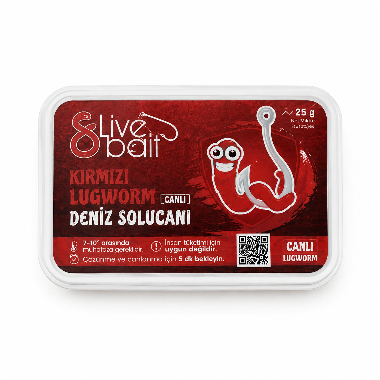 8 Live Bait Kırmızı Lugworm 25 gr Çin Kurdu Balık Yemi