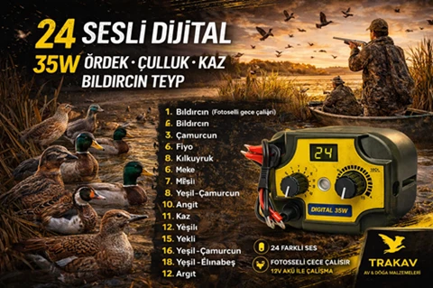 24 Sesli Dijital 35W Ördek Çulluk Kaz Bıldırcın Teyp