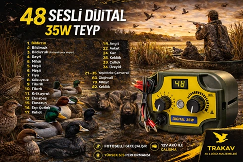 48 Sesli Av Çağırıcı Teyp | Sensörlü Bıldırcın Ördek Kaz Çulluk Ses Cihazı