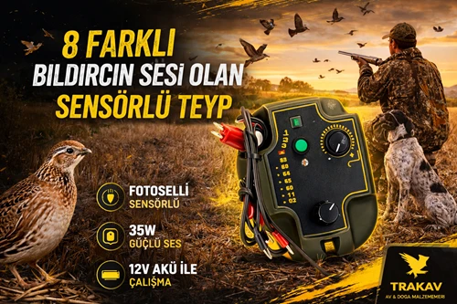 8 Farklı Bıldırcın Sesi Olan Sensörlü Bıldırcın Teybi 35W