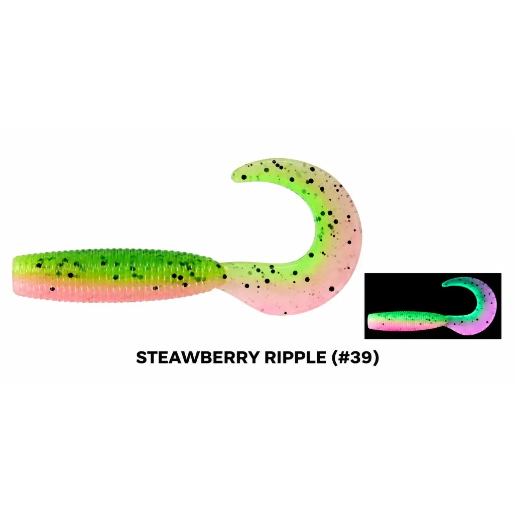 Daiwa Bait Junkie Grub 10 cm Silikon Yem 5 Adet - Steawberry Ripple (#39)