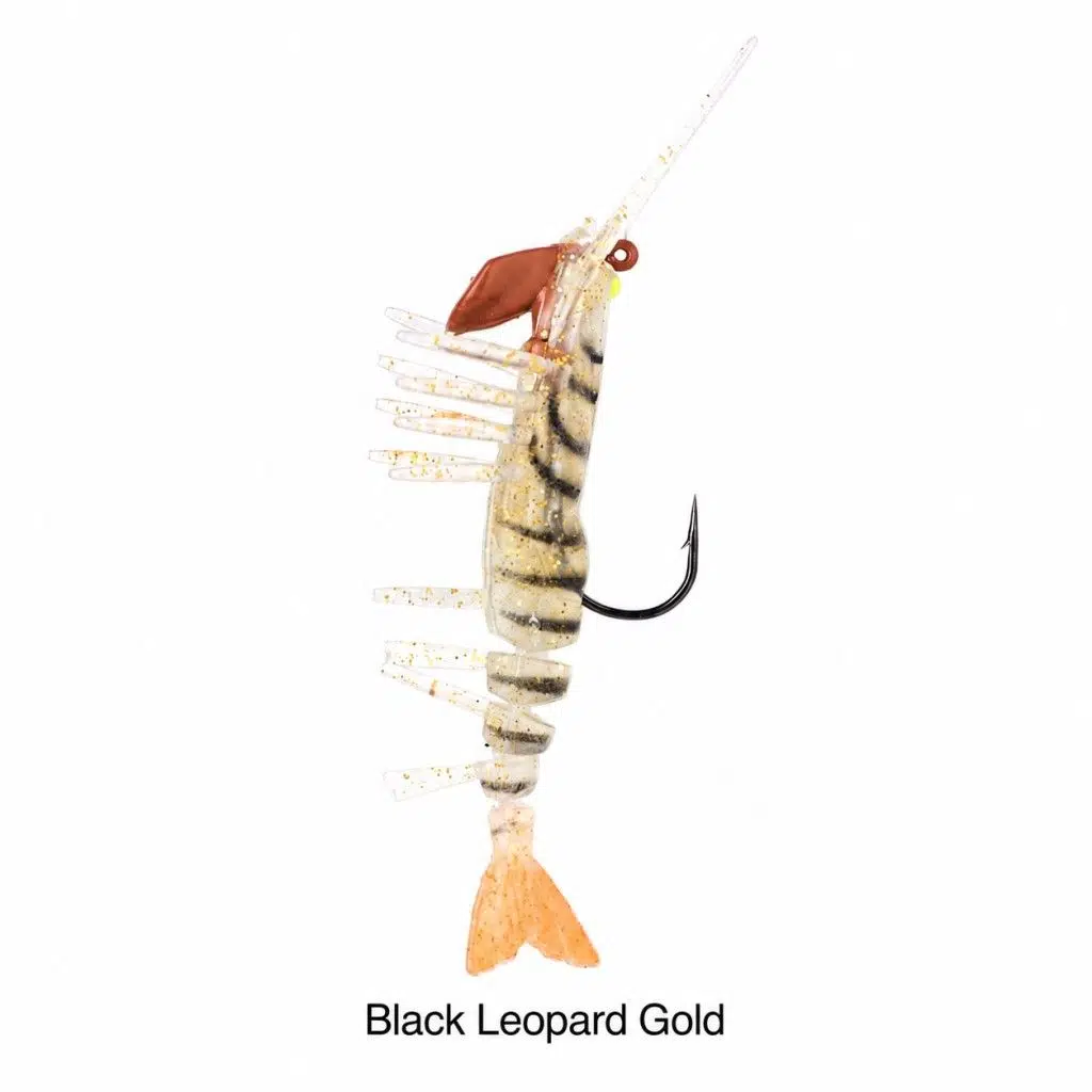 Fubelo Doctor Shrimp 75 mm 6.5 gr Silikon Karides - Black Leopard Gold