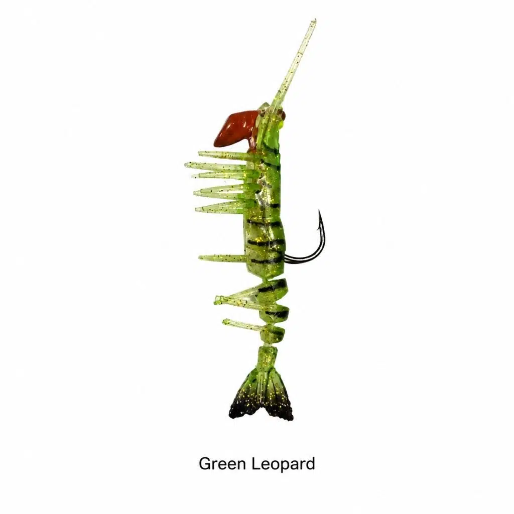Fubelo Doctor Shrimp 75 mm 6.5 gr Silikon Karides - Green Leopard