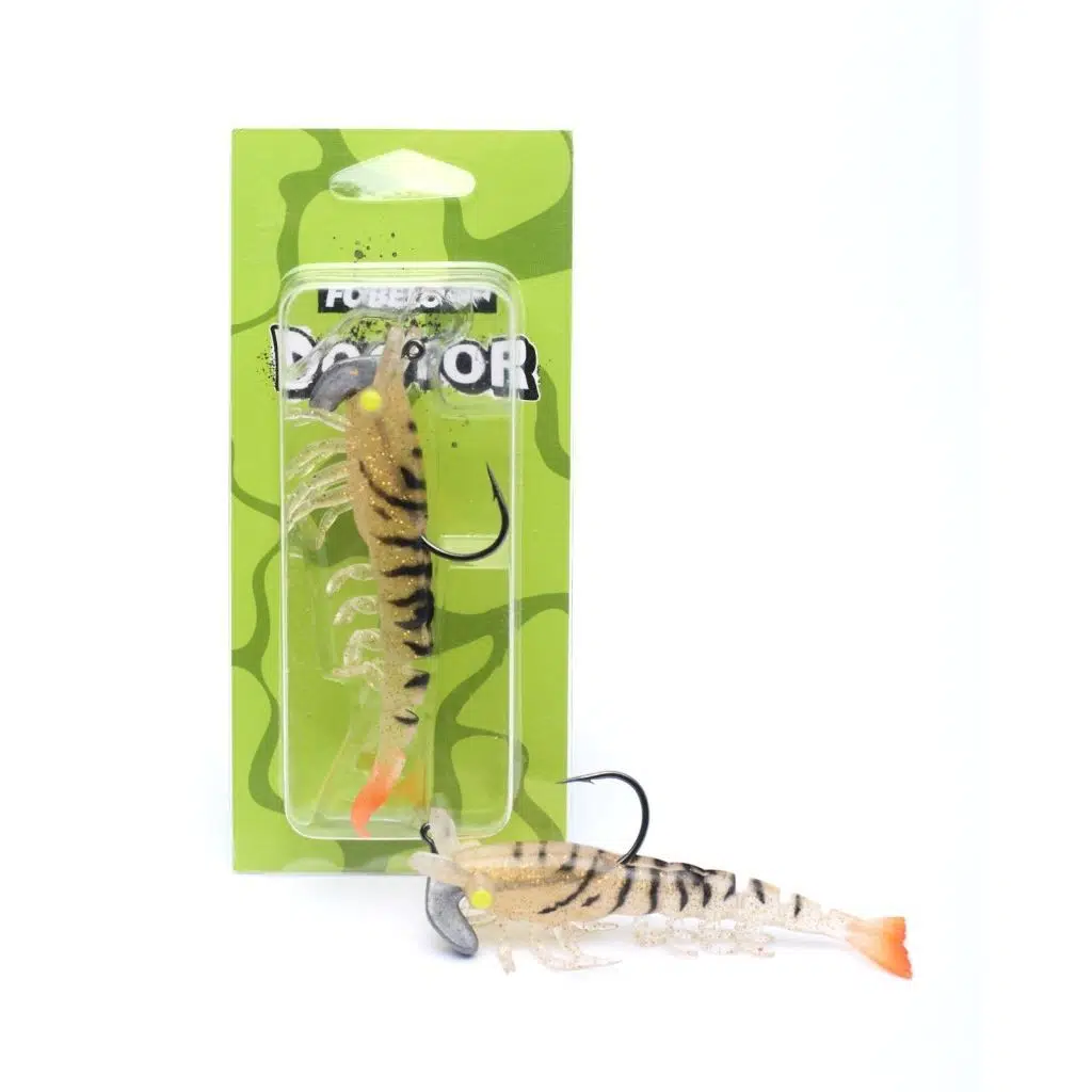 Fubelo Doctor Shrimp 90 mm 14.5 gr Silikon Karides - Black Leopard Gold