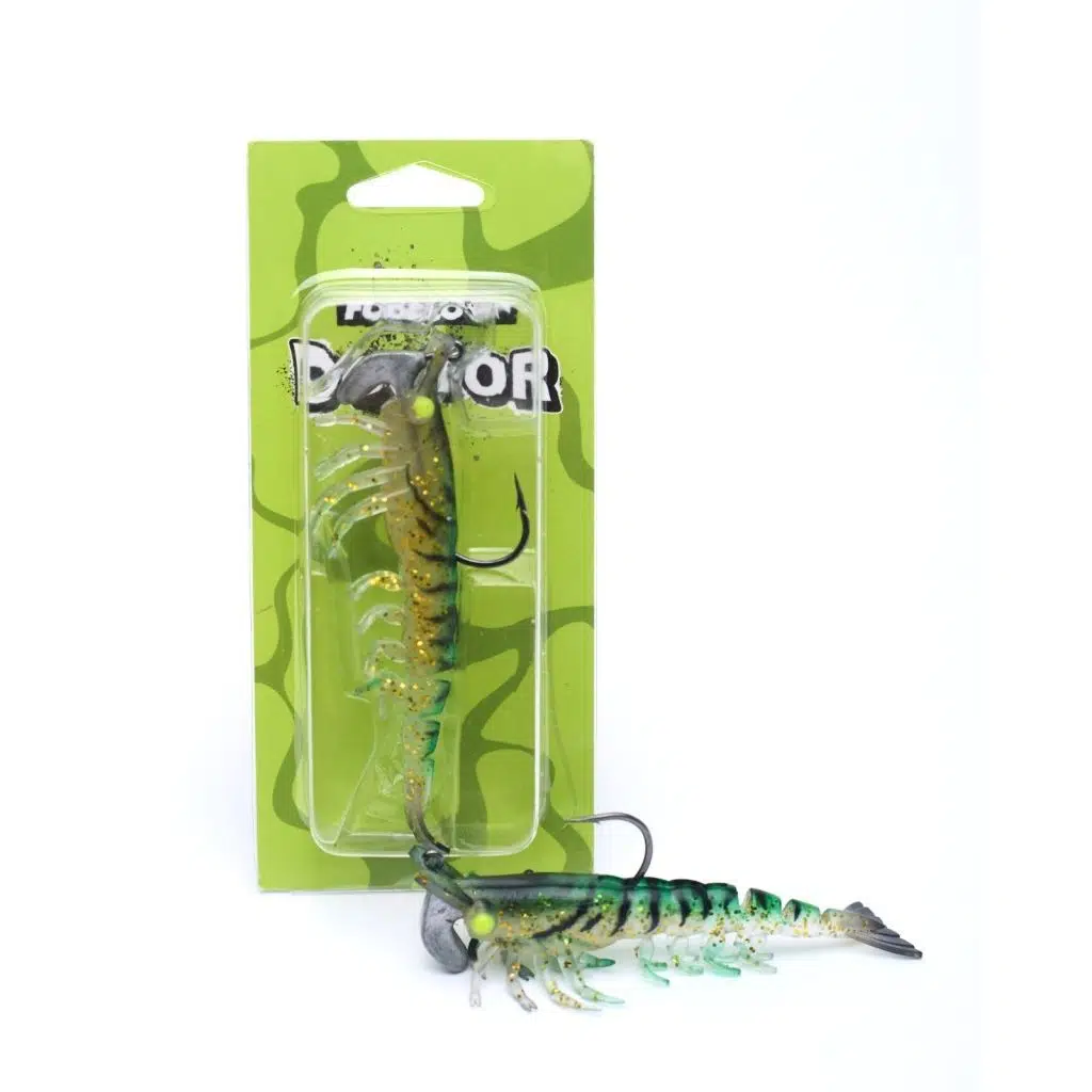 Fubelo Doctor Shrimp 90 mm 14.5 gr Silikon Karides - Green Leopard