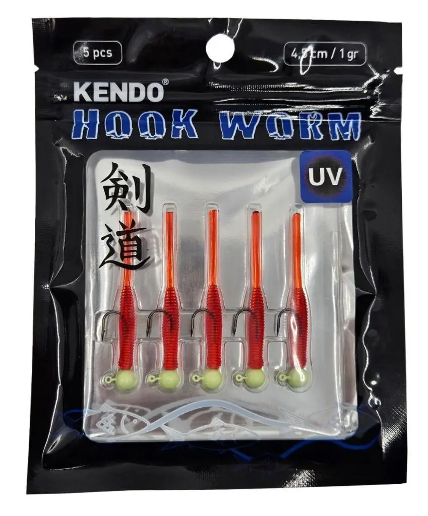 Kendo Hook Worm Jighead+Lrf Silikonu 1gr+4.5cm 5 Adet Kendo Hook Worm Jighead+Lrf Silikonu 1gr+4.5cm 5 Adet