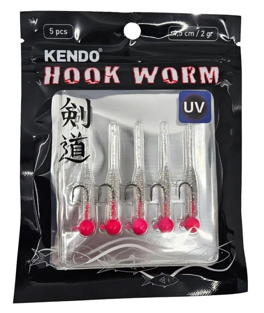 Kendo Hook Worm Jighead+Lrf Silikonu 2gr+4.5cm 5 Adet Kendo Hook Worm Jighead+Lrf Silikonu 2gr+4.5cm 5 Adet