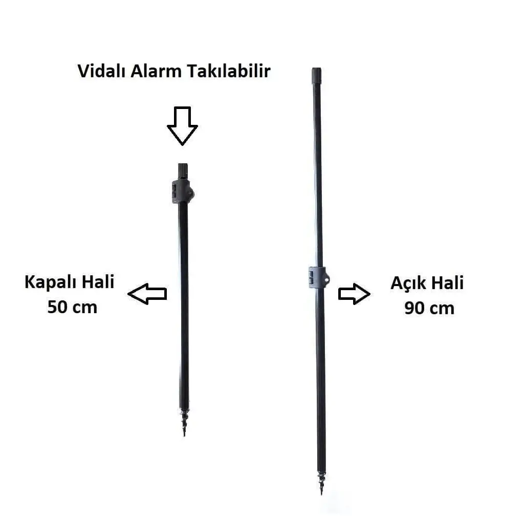 Kudos Teleskopik Bankstick 50-90cm Siyah
