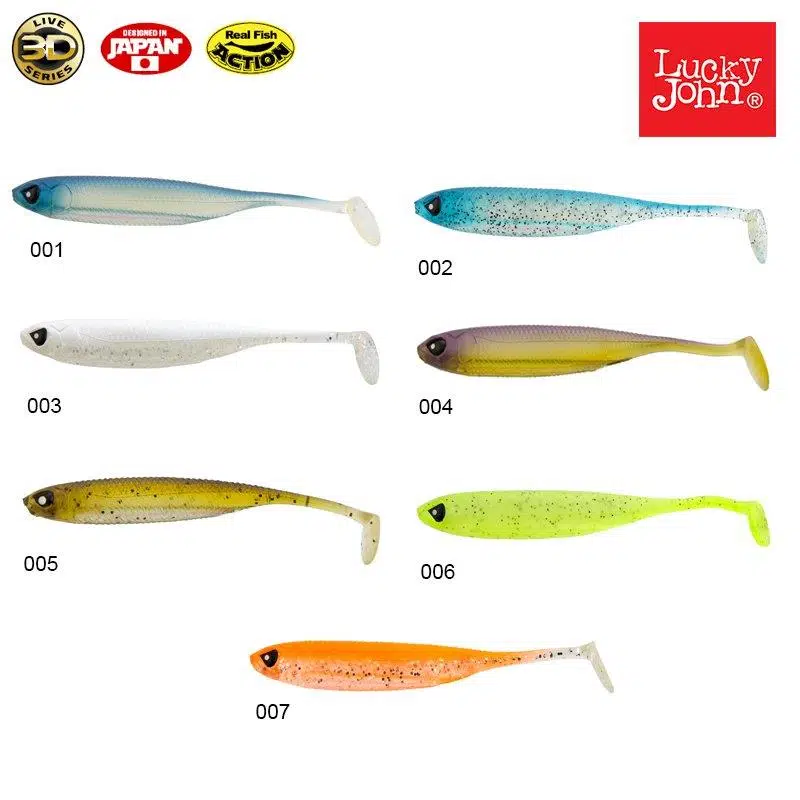 Lucky John Makora 3D Shad Tail 3'' (7.62 cm) 7 Adet Silikon Yem