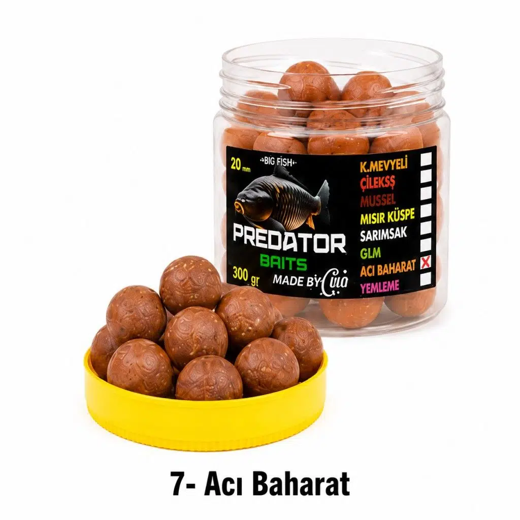 Predator Baits Kancalık Boili 300 gr 20 mm - 7-Acı Baharat