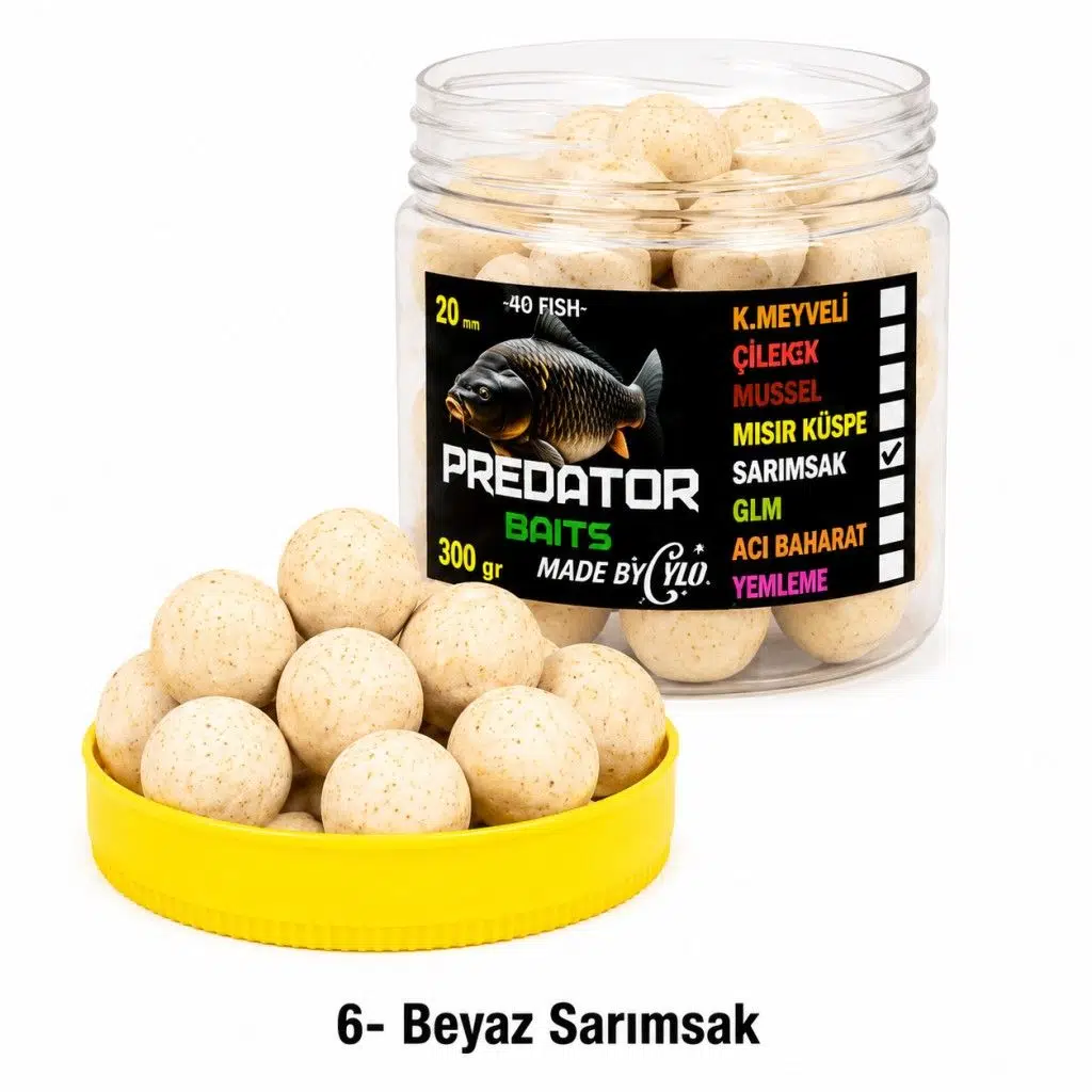 Predator Baits Kancalık Boili 300 gr 20 mm - 6-Beyaz Sarımsak