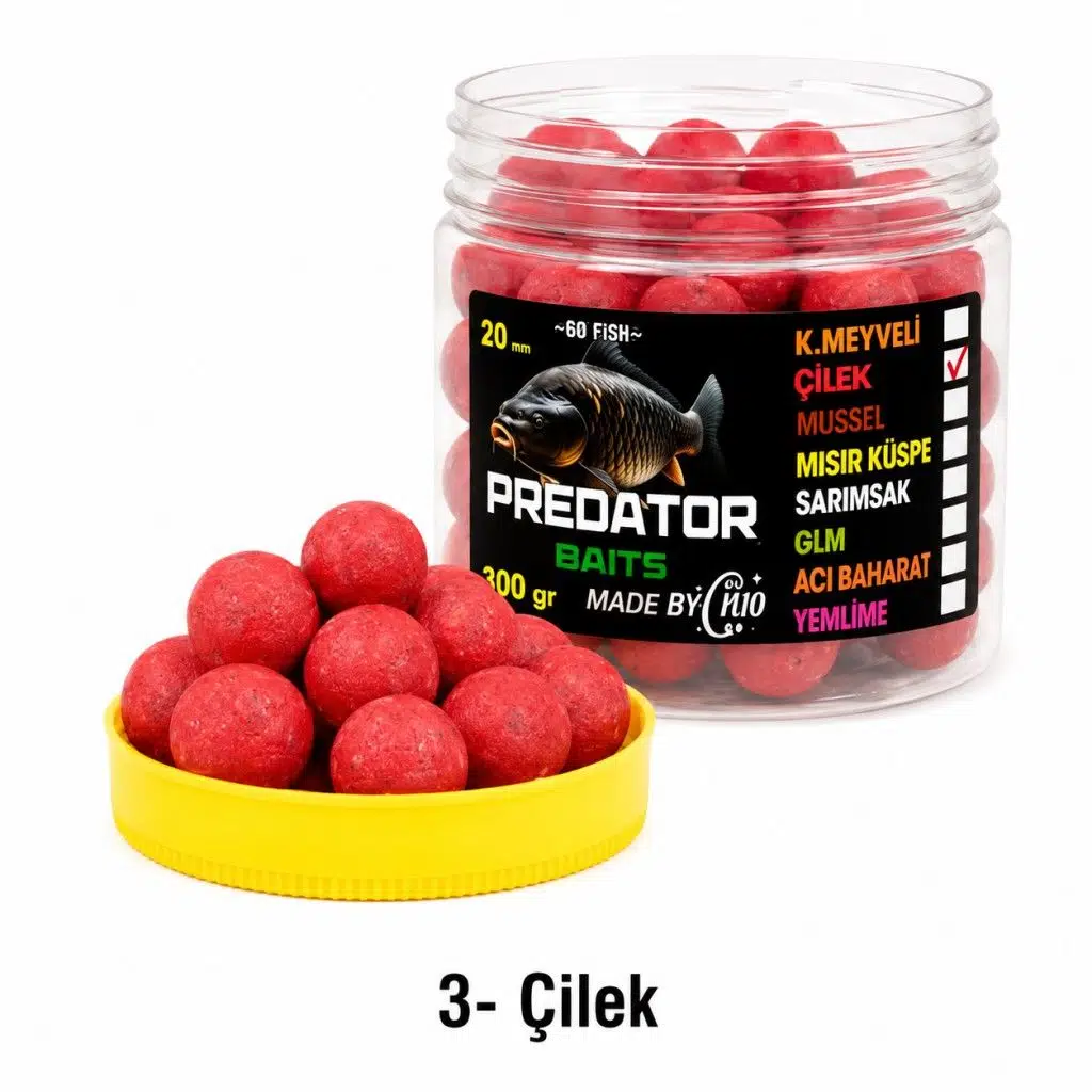 Predator Baits Kancalık Boili 300 gr 20 mm - 3-Çilek