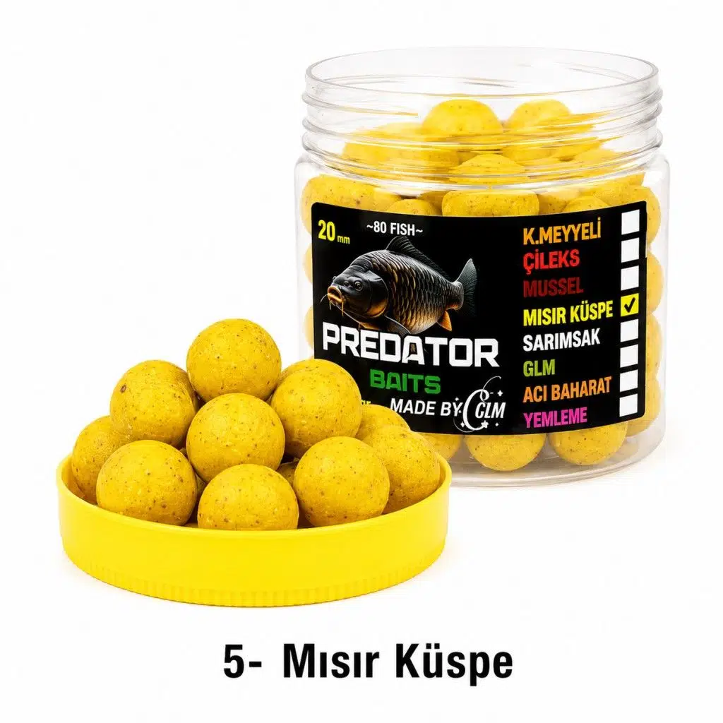 Predator Baits Kancalık Boili 300 gr 20 mm - 5-Mısır Küspe