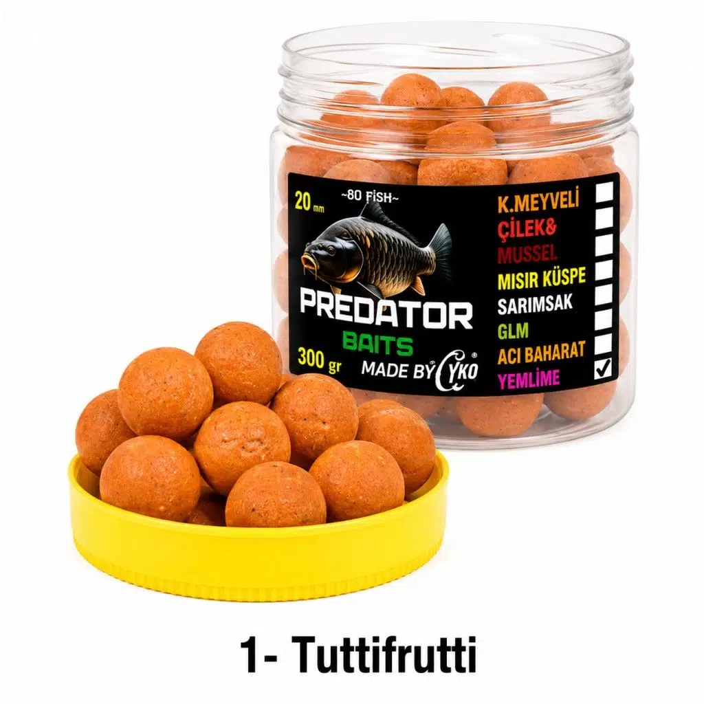 Predator Baits Kancalık Boili 300 gr 20 mm - 1-Tuttifrutti