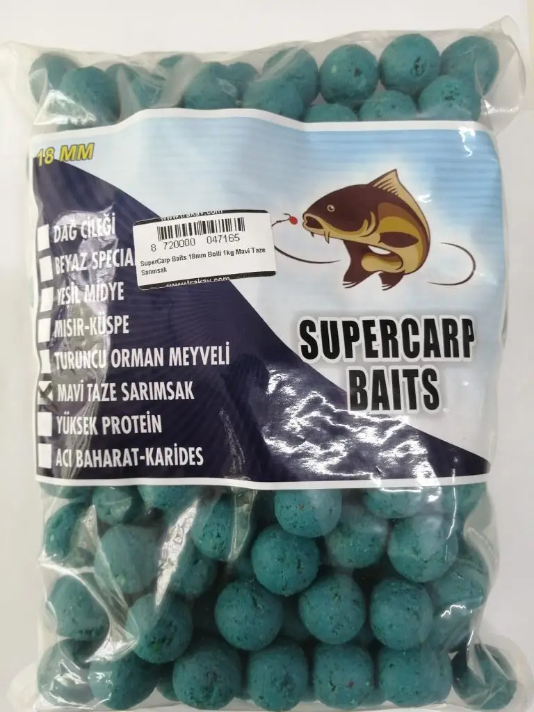 SuperCarp Baits 18mm Boili 1kg Mavi Taze Sarımsak SuperCarp Baits 18mm Boili 1kg Mavi Taze Sarımsak