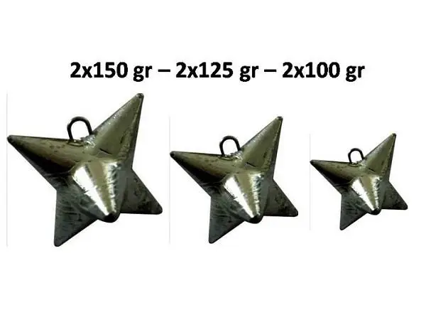 Yıldız Surf Olta Kurşunu Dalgalı Havada Kullanmak İçin Set 2 şer Adet 100 gr - 125 gr - 150 gr Yıldız Surf Olta Kurşunu Dalgalı Havada Kullanmak İçin Set 2 şer Adet 100 gr - 125 gr - 150 gr